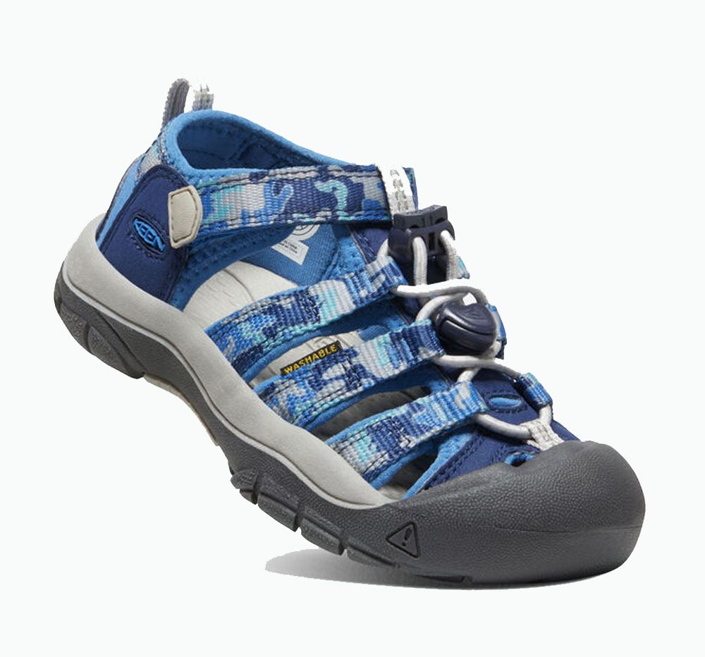 KEEN Newport H2 Camo/Bright Cobalt Dětský sandál