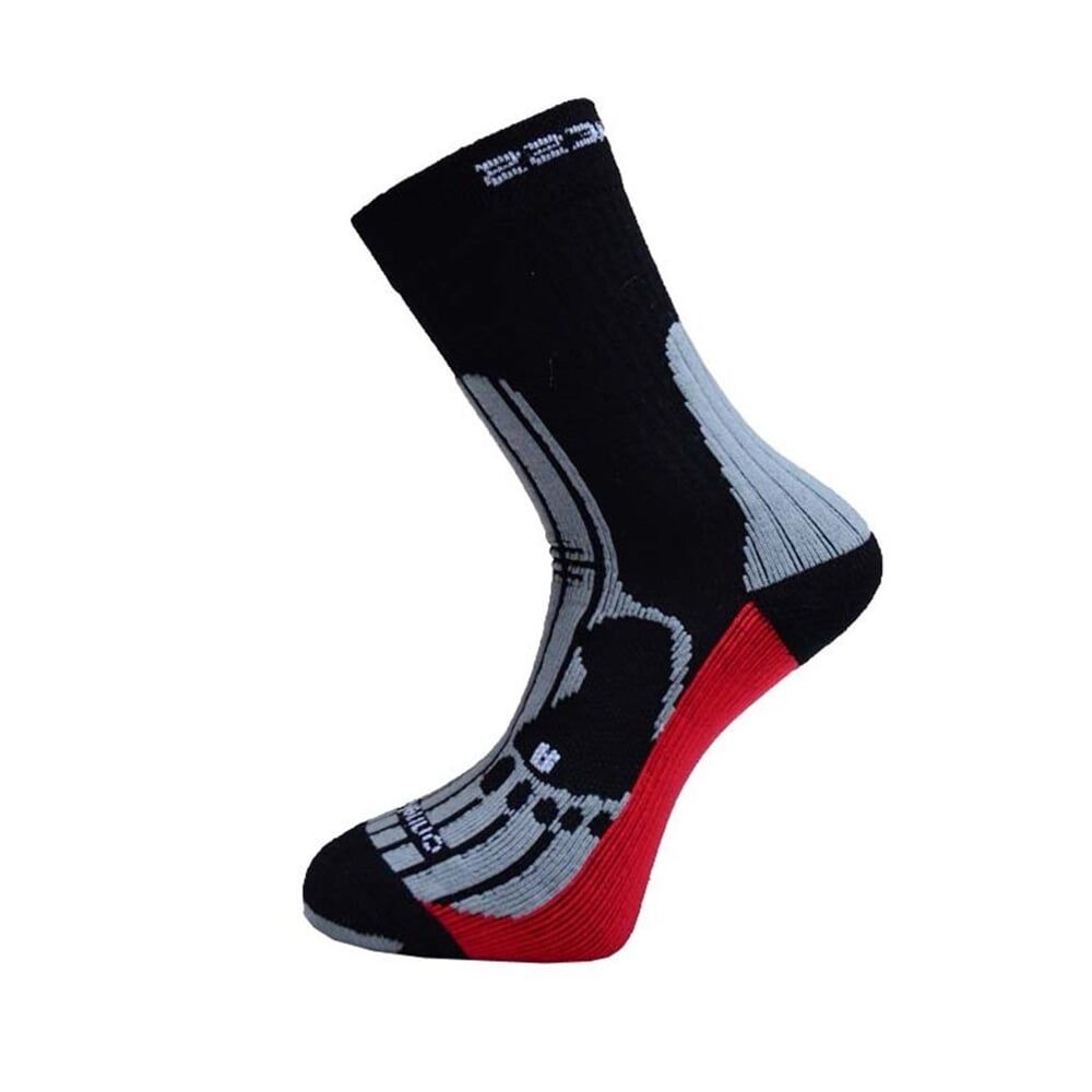 Progress Merino černá/šedá/červená turistické ponožky s Merinem
