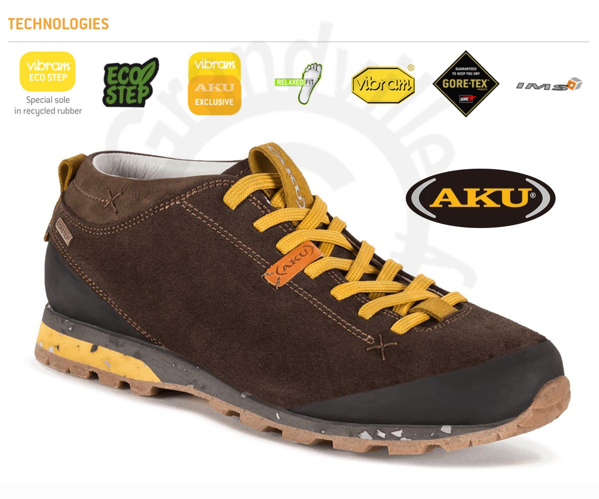 AKU Bellamont Suede GTX Dark brown / Yellow Outdoorová obuv